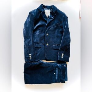 Janie and Jack Navy Velvet Jacket and Cap